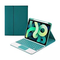 Smart case con teclado para ipad 12.9 Verde + lamina de vidrio