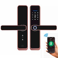 Cerradura Chapa Smart Inteligente Biometrica Digital Wifi Bronce Red modelo X9