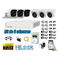 CÁMARAS SEGURIDAD KIT 6 HD 720P + DISCO 2TB OFERTA P2P HDMI