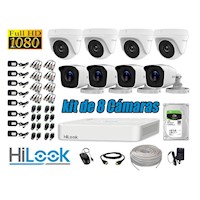 CÁMARAS SEGURIDAD KIT 8 FULL HD 1080P + DISCO 1TB COMPLETO