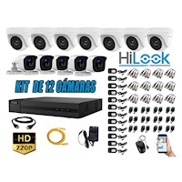 CÁMARAS SEGURIDAD KIT 12 HD 720P + CABLE HDMI OFERTA P2P