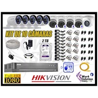 CÁMARAS SEGURIDAD KIT 10 FULL HD 04 CAMARA AUDIO RECONOCIMIENTO FACIAL