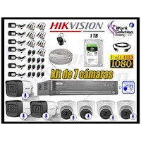 CÁMARAS SEGURIDAD KIT 7 CON AUDIO FULL HD 1080P RECONOCIMIENTO FACIAL
