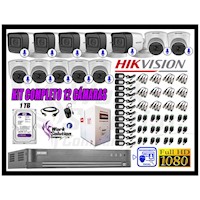 KIT 12 CÁMARAS SEGURIDAD CON AUDIO 1080P FULL HD RECONOCIMIENTO FACIAL