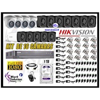 Kit 16 Cámaras de Seguridad It3F Full Hd Hikvision Disco 1Tb P2p Mayor Alcance