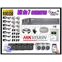 Kit 7 Cámaras de Seguridad Hikvision Full Hd Disco 1Tb Mayor Alcance Varifocal