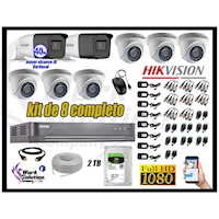 Kit 8 Cámaras Seguridad Hikvision Full Hd Disco 2Tb Varifocal Mayor Alcance