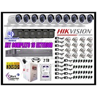 Kit 16 Cámaras de Seguridad Exterior Varifocal Hikvision Full Hd Disco de 2Tb Wd
