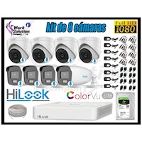 CÁMARAS SEGURIDAD KIT 8 HILOOK FULL HD | COLORVU LITE NOCHE COLOR 1TB