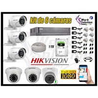 Cámaras Vigilancia Kit 6 Hikvision Full Hd 1Tb | 1 Camara con Audio