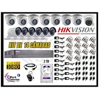 Cámaras Vigilancia Kit 14 Hikvision Full Hd 2Tb | 1 Camara con Audio