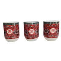 Pack Cuencos Para Infusion Oriental Flor Ciruelo 3pza