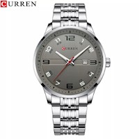 RELOJ CURREN ACERO PLATEADO CON GRIS CUR-44