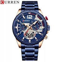 Reloj Curren Acero Azul con detalles Oro Rosa CUR-11