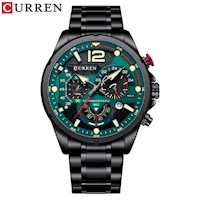 RELOJ CURREN ACERO NEGRO-VERDE CUR-22