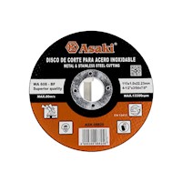 Disco de Corte 115 x 1 mm para Acero Inox Asaki ASK08825