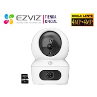 Cámara IP H7C 4MP + 4MP Ezviz Doble Lente Interior 360° + SD 128GB