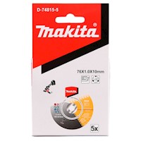 Disco de Corte Acero Inoxidable 76x10x1.00 mm 5 Und para DMC300 Makita D-74815-5