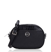 Cartera Crossbody Michael Kors Cuero Saffiano Jet Set Glam - Negro