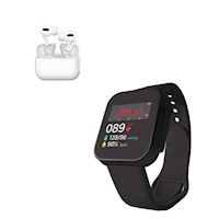 Smartwatch Bluetooth D20 Ultra Negro y Audifono I13 Pro Blanco