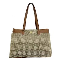 Cartera Tote Bag Tommy Hilfiger Monogram Canvas - beige