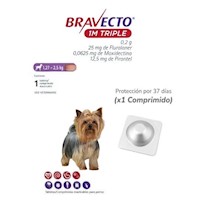 Antipulga Bravecto 1.27- 2.5KG x 1 Tab Protección Mensual