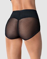 Calzón clásico de control fuerte en abdomen, glúteos en tul