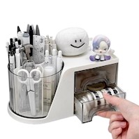 Organizador Giratorio Multifuncional con Cajones de Acrílico y Plástico