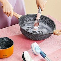 Cepillo para lavar platos con dispensador de ayudin premium gris