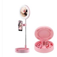 Aro Led 6Pulgadas y Espejo para Maquillaje Con base para Celular