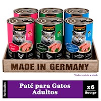 Pack x6 Paté Gato Leonardo Quality Selection Variado 800 gr