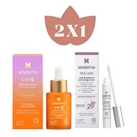 Sesderma Duo C - VIT 5 Vitamin serum 30ml +  Seslash Serum Pestañas Cejas - 5Ml