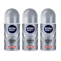 Desodorante NIVEA Silver Protect Masculino Roll On 50ML (X3)