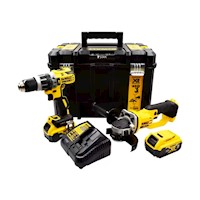 Taladro Percutor Dewalt DCK209P + Esmeril + Baul Herramienta