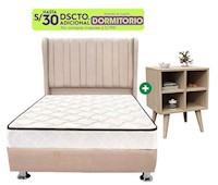 Combo de dormitorio Diana 2plz + colchon + velador