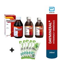 Pack x 3 Dayamineral Jarabe 240 ml vitaminas + Multibioticos x5