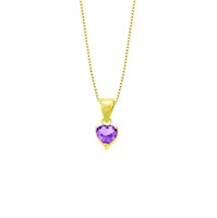 Collar Corazón Amatista Oro 18K
