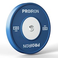 Par de Discos Olímpicos Calibrados para Powerlifting de Caucho PROIRON de 20KG - Azul