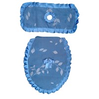 Set de baño funda de tapa en azul