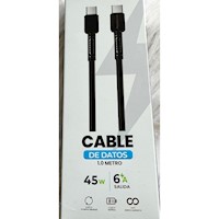 Cable de datos carga rápida Tipo C Negro