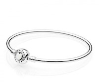 Brazalete Pandora Broche corazón blanco / talla:21 cm