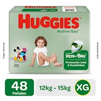 Pañal Huggies Active Sec Xpad Talla XG 48 unid