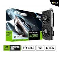 TARJETA DE VIDEO ZOTAC GAMING RTX 4060 8GB GDDR6 TWIN EDGE OC GEFORCE NVIDIA 128 BITS HDMI DP