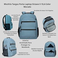 Mochila Porta Laptop 15,6 Color Celeste