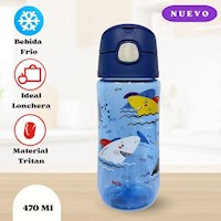 Tomatodo para niños Con Diseño Tiburon 470 Ml