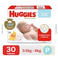 Pañal Huggies Natural Care Primeros Días - Bolsa 30UN