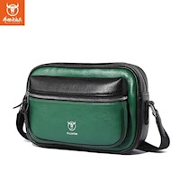 BullCaptain - Morral de Cuero Pu Mate DJB-0105-PU-GR Verde