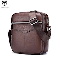 BullCaptain - Morral de Cuero Mate DJB-023-CF Café