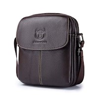 BullCaptain - Morral de Cuero Mate DJB-07-CF Café