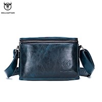 BullCaptain - Morral de Cuero Brilloso DJB-301-BL Azul